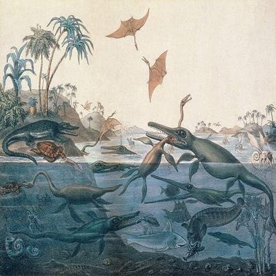 PSVDCTOO Vintage Wall Art Poster, Duria Antiquior by Henry De La Beche, 60 x 90 cm