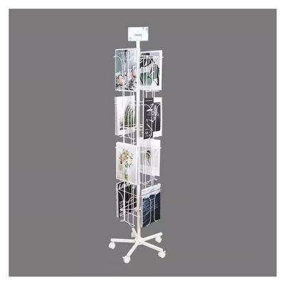 CAFIEDR Rotating Greeting Card Display Stand, White, 45 x 45 x 167 cm