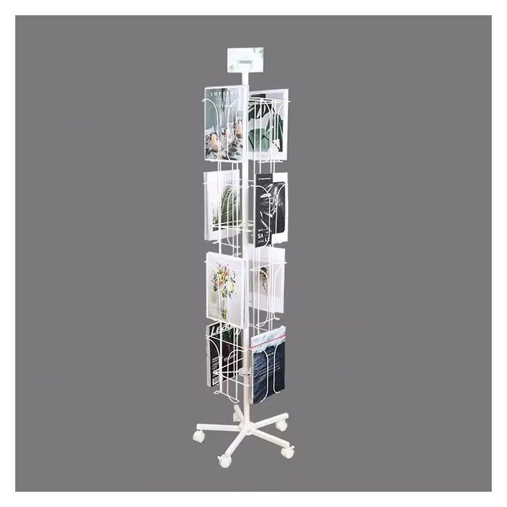 CAFIEDR Rotating Greeting Card Display Stand, White, 45 x 45 x 167 cm