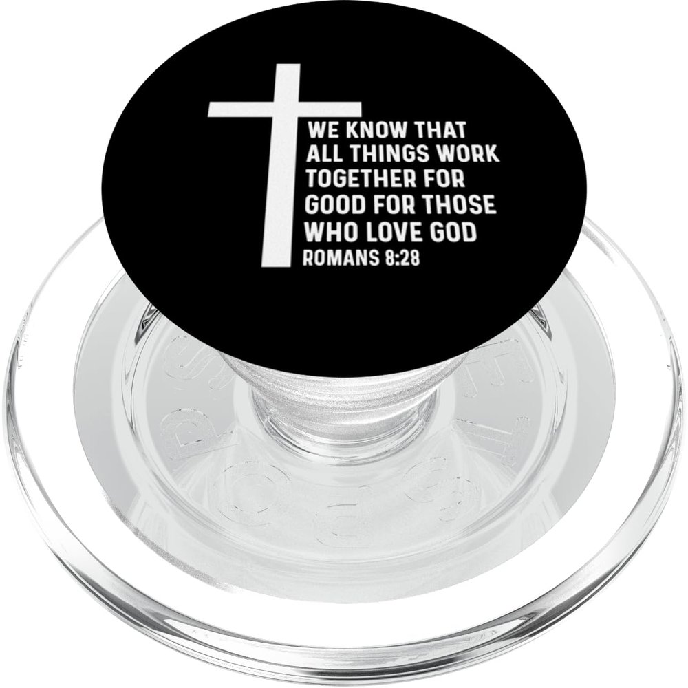 Romans 8:28 God Jesus Religious Quote Christian Salty PopSockets PopGrip for MagSafe
