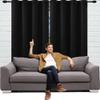 JIAHAO Blackout Curtain Panel, 1-Piece Set, 100 x 120 cm, Thermal Insulating, Light Blocking, Privacy Curtain for Windows, Living Room, Black view 1