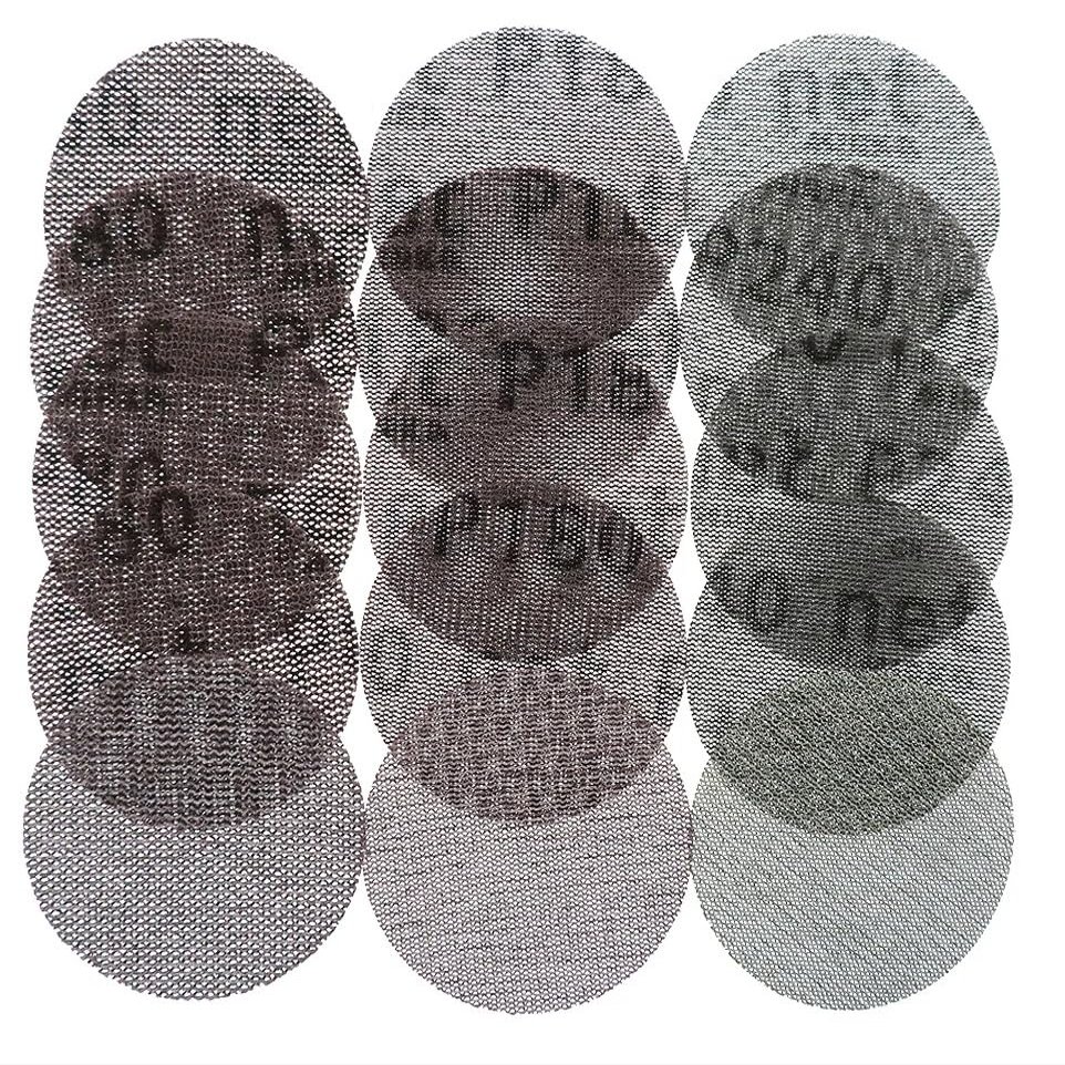 NINHFTDROU Sanding Discs, 15 Pieces, 3 in/75 mm, Anti-Clogging, Grit 80–240 (80)