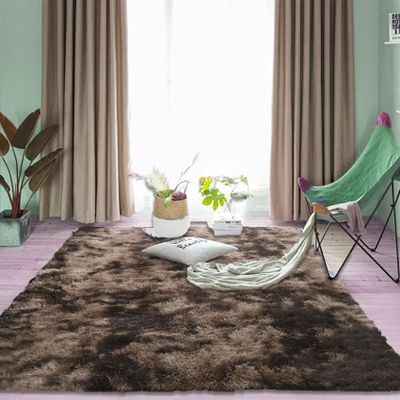 CUIMEI Brown Shaggy Area Rug, 190 x 280 cm