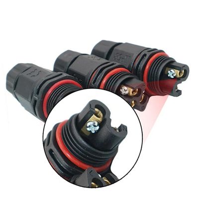 Easy-to-Install Waterproof 2-Pin Connector Cable with Screw-Fixed Electrical Socket for Outdoor Use