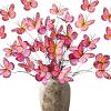 ASTRYAS Large Artificial Flowers with Butterflies, Boho African Flower Arrangement for Fall Decor, Weddings, Rooms, Home, Parties and Table Decorations (Hot Pink), 6 Pcs view 1