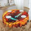 Mexpekil Round Waterproof Tablecloth, Cartoon American Football, 60 in view 2
