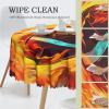 Mexpekil Round Waterproof Tablecloth, Cartoon American Football, 60 in view 4