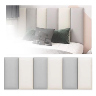 Self-Adhesive Wall Cushions, 3 cm Thick, White and Gray, 10 Pieces