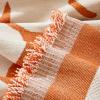 Chenille Sofa Throw with Nordic Floral Pattern, Orange, 180 x 180 cm view 3