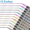 Deepton 12-Color Outline Marker Set, Double-Line Glitter Pens view 2