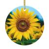 Beautiful Sunflower Ceramic Christmas Ornament, Round Hanging Tree Decoration 2024 view 1
