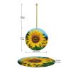 Beautiful Sunflower Ceramic Christmas Ornament, Round Hanging Tree Decoration 2024 view 4