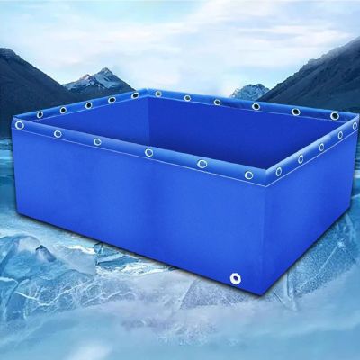 Portable PVC Canvas Aquarium Pool with Drain Valve, 0.5 mm, for Koi and Turtles