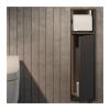 Stainless Steel Toilet Paper Holder with Storage Shelf, Wall-Mounted Recessed Design, White view 3