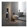 Stainless Steel Toilet Paper Holder with Storage Shelf, Wall-Mounted Recessed Design, White view 4