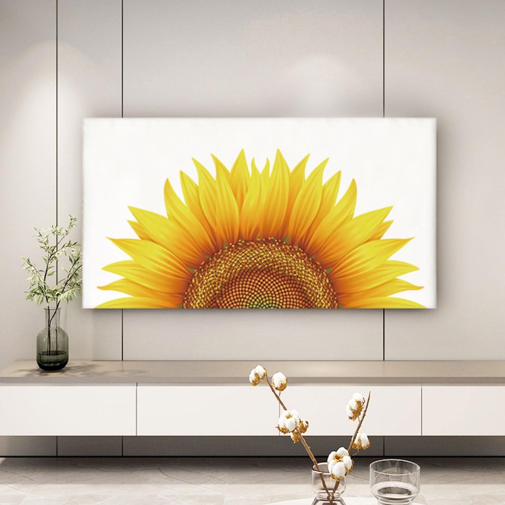 Hixingo TV Cover for 32–80 Inch TVs, Dustproof Printed Protective Cover for TVs and Monitors, Indoor Home Use, 46–50 Inch Sunflower