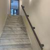 Stair Handrail Support Set, 1–20 ft, Modern Black Galvanized Square-Tube Railing, Wall-Mounted view 1