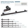 Stair Handrail Support Set, 1–20 ft, Modern Black Galvanized Square-Tube Railing, Wall-Mounted view 2