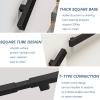 Stair Handrail Support Set, 1–20 ft, Modern Black Galvanized Square-Tube Railing, Wall-Mounted view 3