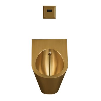 JIPOFAN Gold 304 Stainless Steel Wall-Mounted Men’s Urinal with Automatic Touchless Induction Flush