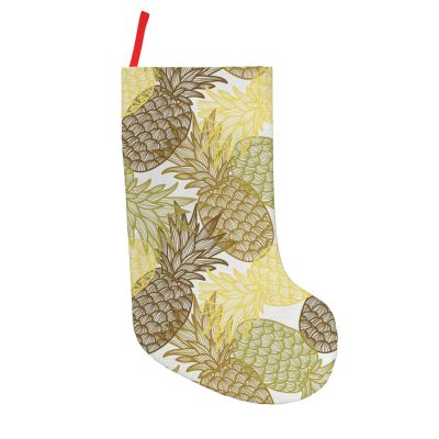 NBHDZENGW Exotic Tropical Pineapple Plush Christmas Stocking, Personalized, Black, One Size