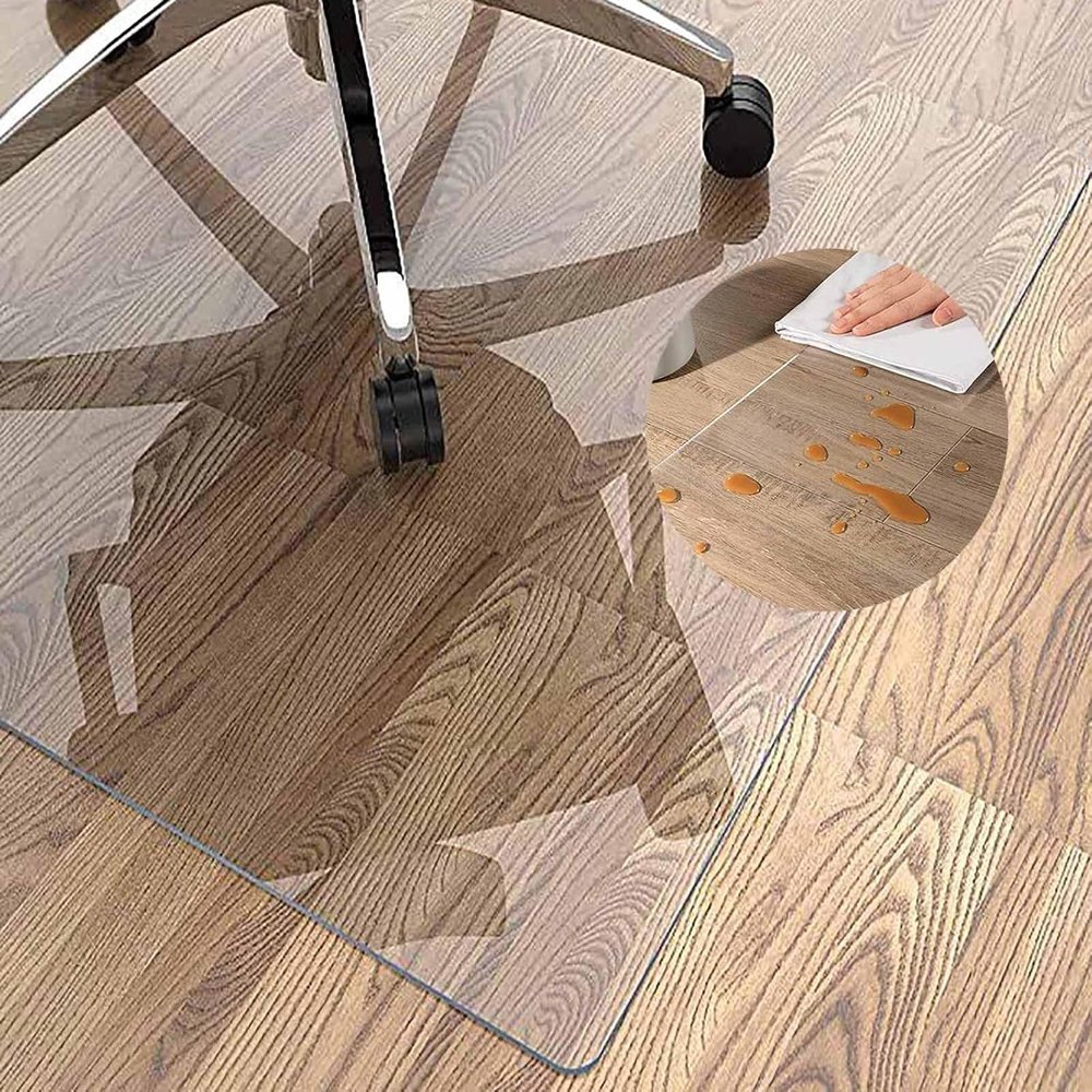 Transparent PVC Chair Mat for Hard Floors, 100 x 130 cm