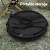 Zerodis 24-Gallon Camping Trash Can with Zipper Lid, Portable Folding Oxford Fabric Outdoor Trash Bag Holder, Black view 3