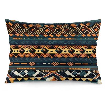FZQVSWTX Rectangular Pillow Cover, 12 x 20 in, African Tribal Pattern, Printed Plush Lumbar Cushion Cover