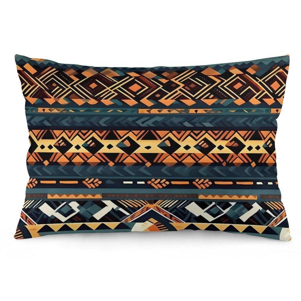 FZQVSWTX Rectangular Pillow Cover, 12 x 20 in, African Tribal Pattern, Printed Plush Lumbar Cushion Cover