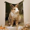 BIAFRA Plush Rabbit Flannel Throw Blanket, 135 x 200 cm view 2
