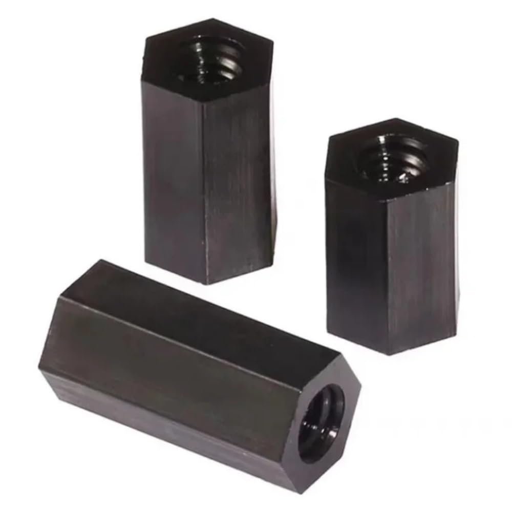 AYYSSM Black Standoff Screws, Hex Nylon Spacers, Flat Head, Double-Pass, 40 mm, M4, 20 pcs