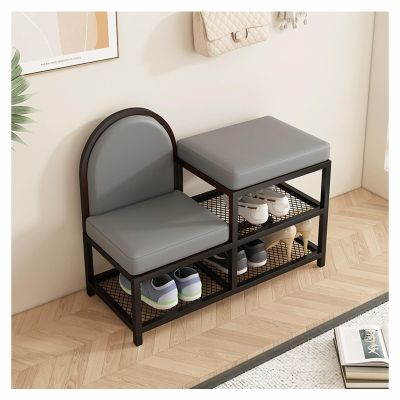 2-in-1 Parent-Child Shoe Bench with Seat, B2, 39.3 x 10.6 in