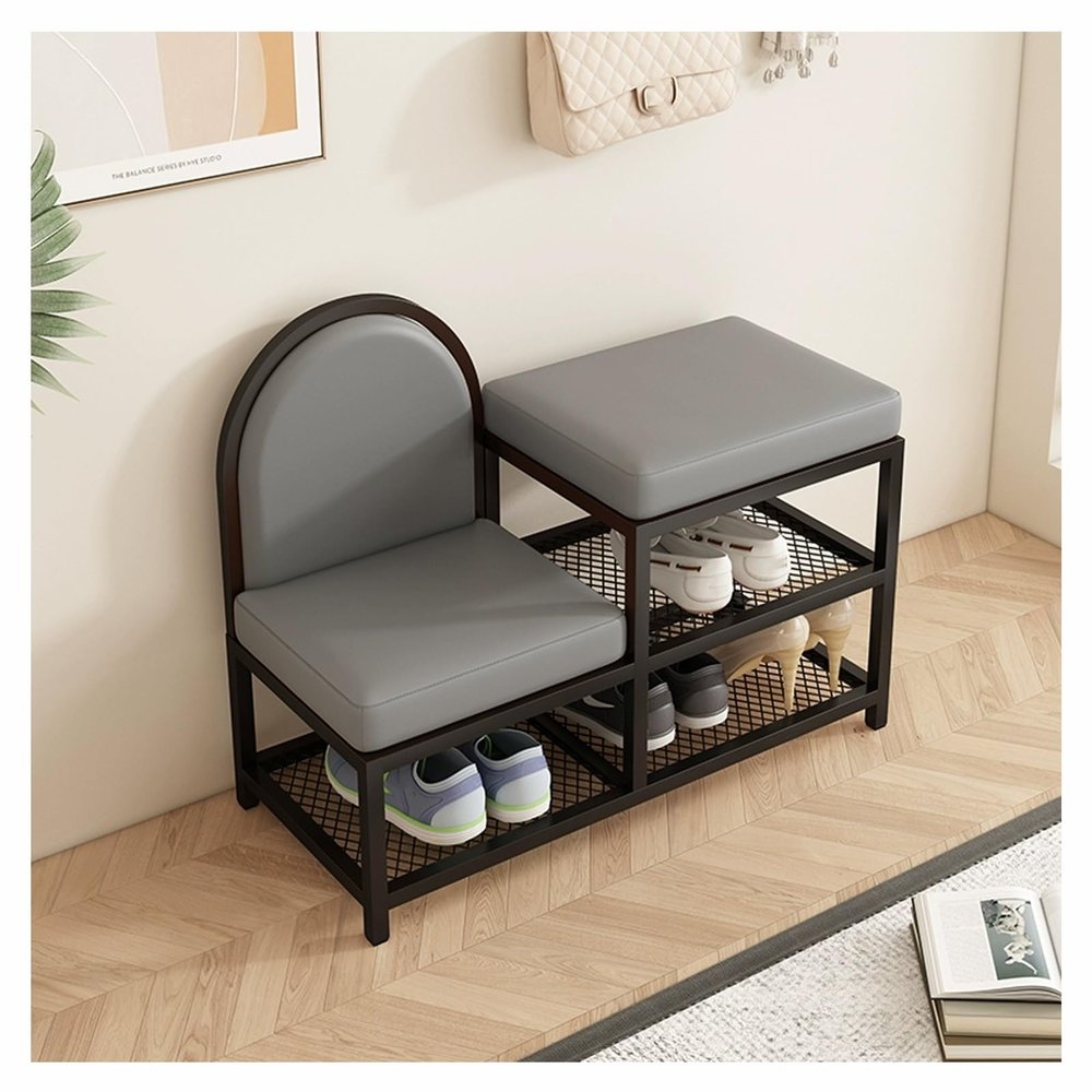 2-in-1 Parent-Child Shoe Bench with Seat, B2, 39.3 x 10.6 in