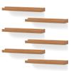 NIUBEST Wall-Mounted Vinyl Record Holders, 6-Pack, Wood Color view 1