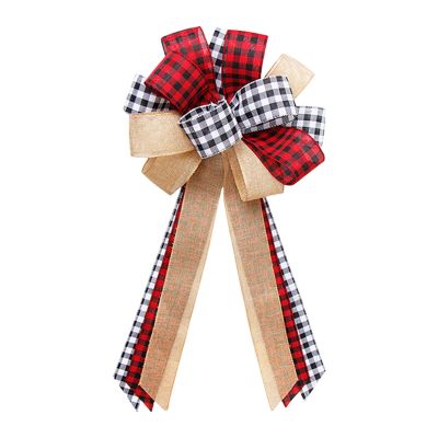 Red and Black Plaid Christmas Ribbon Bows