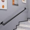 Matte Black Wrought Iron Handrail for Exterior and Interior Stairs, 3 m, Wall-Mounted, Non-Slip view 1