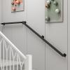 Matte Black Wrought Iron Handrail for Exterior and Interior Stairs, 3 m, Wall-Mounted, Non-Slip view 4