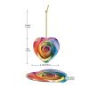 New Home 2024 Rainbow Rose Heart Ceramic Christmas Ornament view 4