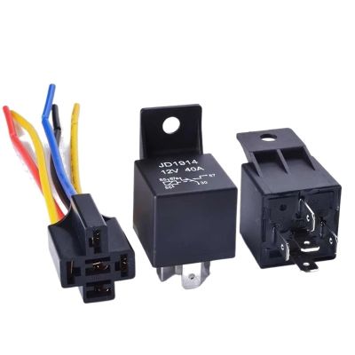 HBWL01 JD1914 Automotive Relay, 5-Piece Set, 12V 40A, 5-Pin, 1 NO/1 NC