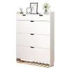 Slim Freestanding Shoe Cabinet with Flip-Drawer Storage view 1
