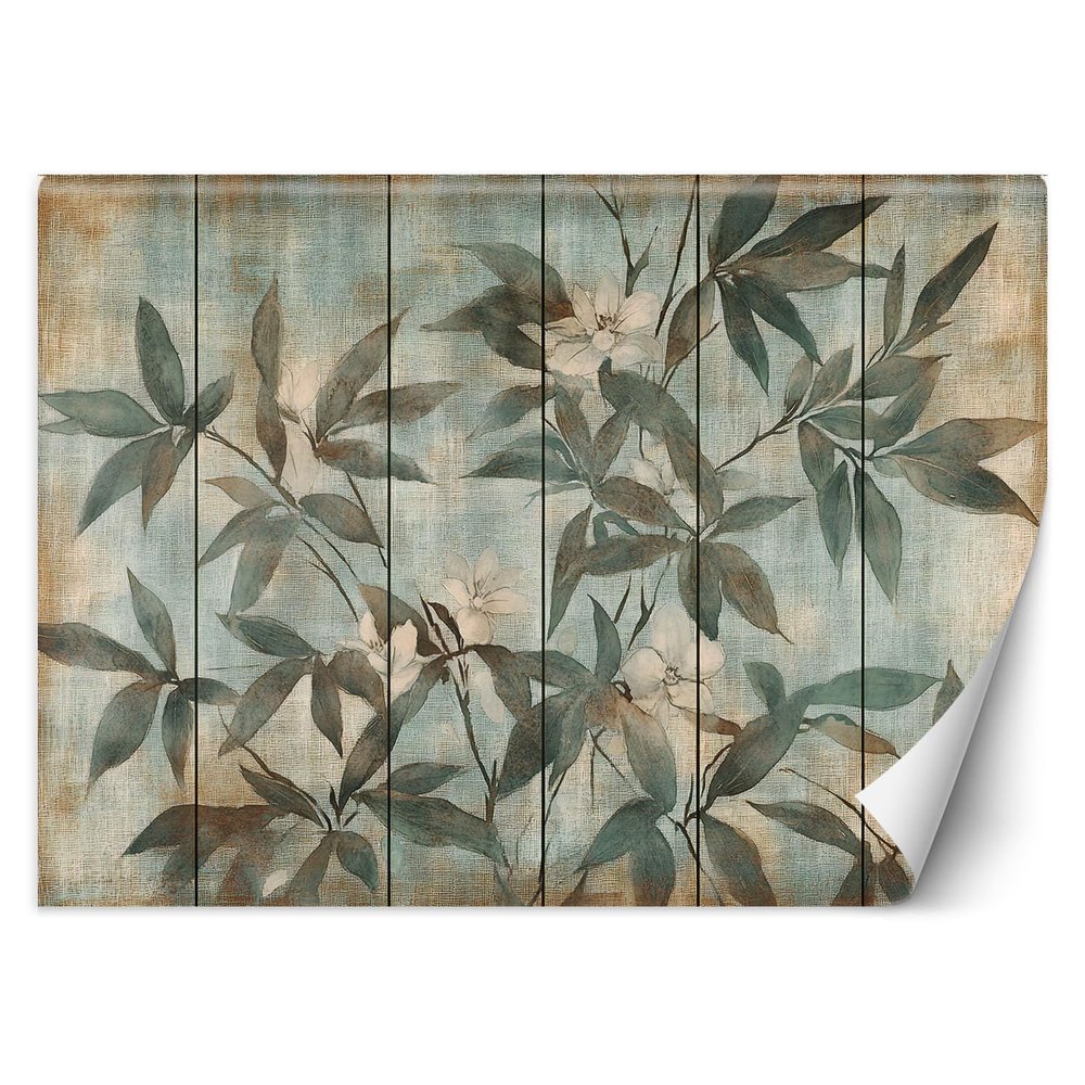 Feeby 3D Wallpaper, 400 x 280 cm, Bamboo Leaves and Plants, Nonwoven Photo Wallpaper