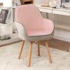 Mid-Century Dining Chairs, Velvet Upholstered Swivel Armchairs, No Casters view 1