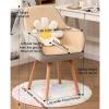 Mid-Century Dining Chairs, Velvet Upholstered Swivel Armchairs, No Casters view 2