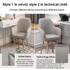 Mid-Century Dining Chairs, Velvet Upholstered Swivel Armchairs, No Casters view 3