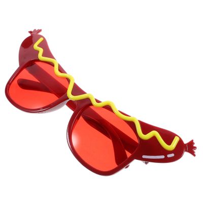 OFFSCH Hot Dog Party Glasses Photo Prop for Christmas and Theme Parties
