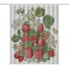 FZQVSWTX Waterproof Polyester Shower Curtain with Strawberry Embroidery, 183 x 183 cm view 1