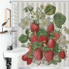 FZQVSWTX Waterproof Polyester Shower Curtain with Strawberry Embroidery, 183 x 183 cm view 4