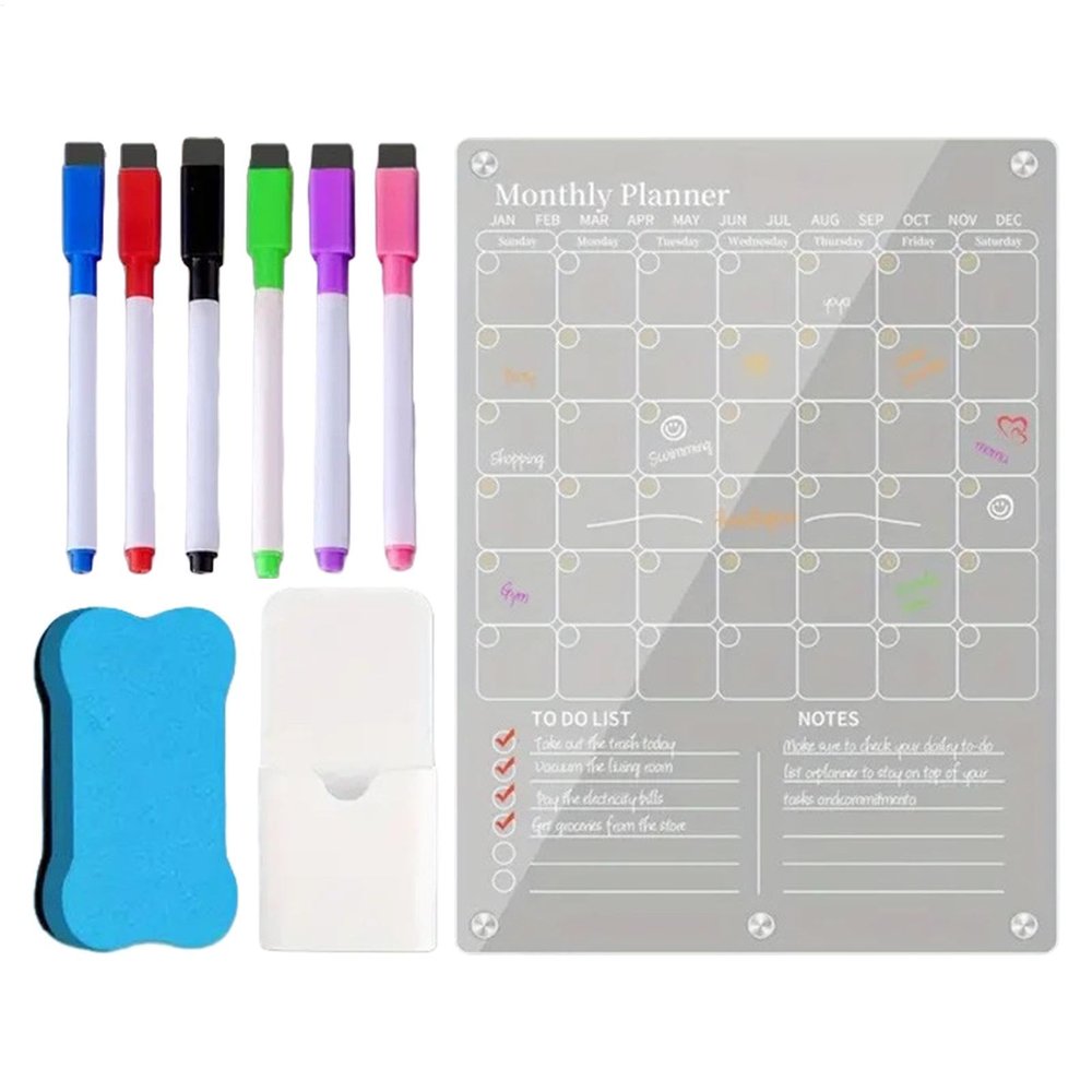 Magnetic Transparent Whiteboard Refrigerator Calendar