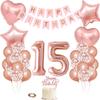 Rose Gold 15th Birthday Party Decoration Set view 1