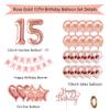 Rose Gold 15th Birthday Party Decoration Set view 2
